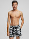 20MBM12 Men's Swimwear Shorts Black with Patterns