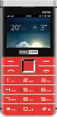 MaxCom MM760 Dual SIM Κινητό με Κουμπιά Κόκκινο