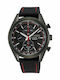 Seiko Ανδρικό Ρολόι 41.4mm Χρονογράφος Solar με Μαύρο Καουτσούκ Λουράκι