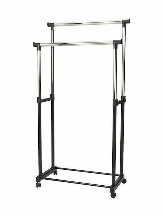 Garment Rack Metallic Telescopic In Black Colour 78x42x94cm