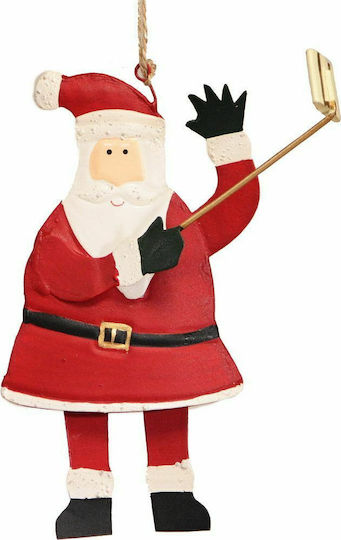 Dekorativer Weihnachtsmann Rot aus Metall 14x7x3cm