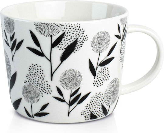 Dutch Rose Flower Mug from Porcelain White 320ml