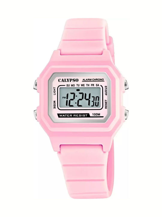 Calypso Παιδικό Ψηφιακό Ρολόι 32mm Ροζ