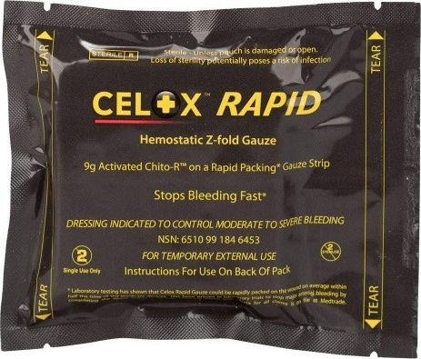 Celox Medical Rapid Z-Fold Hemostatic Gauze Μη Αποστειρωμένη Γάζα 7.6x150cm 1τμχ