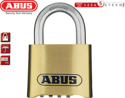 Abus Steel Padlock Brass Combination 50mm 1pcs