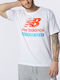 New Balance Essentials Ανδρικό T-shirt Λευκό με Λογότυπο