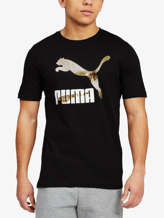 Puma Graphic Αθλητικό Ανδρικό T-shirt Μαύρο με ...