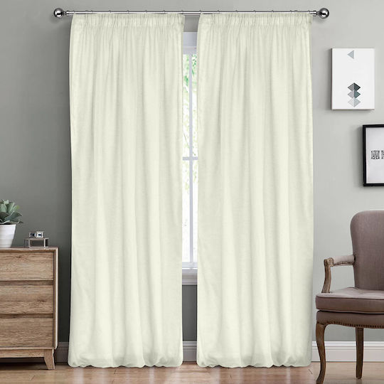 Lino Home Перде с Плик с Писалка Line 050 Бяло 145x295см
