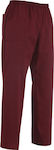 Egochef Pantaloni de Bucătar Monocrom Burgundy cu Elastic în Talie