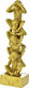 Iliadis Decorative Monkey made of Plastic Τοτέμ Με Πιθήκους in Gold 9x6x29cm 1pcs