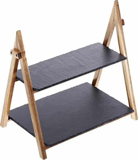 Leone Buffet Display Stand Wooden 40cm (2 Levels) 1pcs