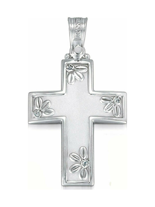 Triantos White Gold Cross 14K