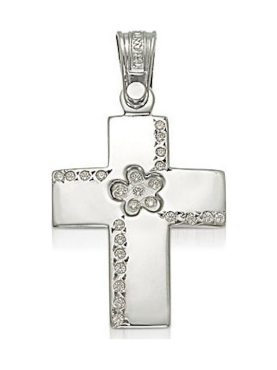 Triantos White Gold Cross 14K