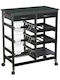 Urban Living Wooden Kitchen Trolley 8 Tiers Black 65x35x76cm
