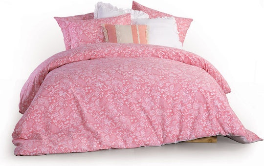 Nef-Nef Homeware Elvira Σετ Υπέρδιπλο 4τμχ 240x270εκ. Coral