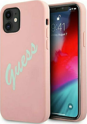 Guess Vintage Silicone Back Cover Pink (iPhone 12 mini)