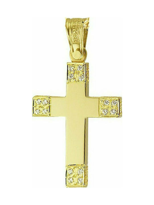 Triantos Gold Kreuz 14K mit Kette