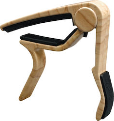Dunlop Metallisch Kapodaster Typ Auslöser für Akustische Gitarre Trigger Capo Acoustic Curved Ahorn in Beige Farbe
