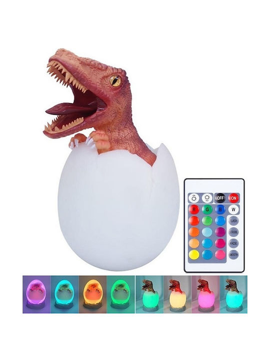 Egg Lamp Διακοσμητικό Φωτιστικό με Φωτισμό RGB Φιγούρα LED Σπασμένο Κέλυφος Αυγού Δεινοσαύρου Πολύχρωμο