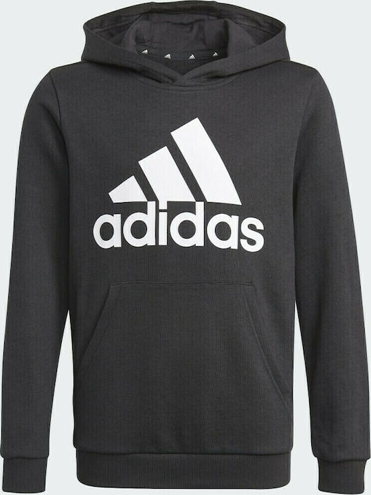 Kids Sweatshirt with Hood and Pockets Black Essentials