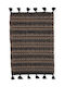 Nef-Nef Homeware Depay Rug Rectangular with Fringes Natural - Black