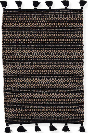 Nef-Nef Homeware Depay Χαλί Ορθογώνιο με Κρόσια Natural - Black 65x130cm