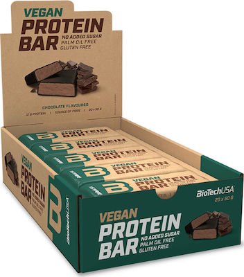 Biotech USA Vegan Proteinriegel mit 12gr Protein & Geschmack Schokolade 20x50gr