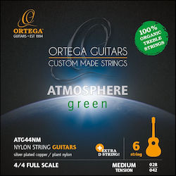 Ortega Atmosphere Green Series Σετ Χορδών Nylon 28 - 42" Medium Tension