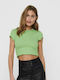 Only Damen Sommer Crop Top Kurzarm Sprucestone