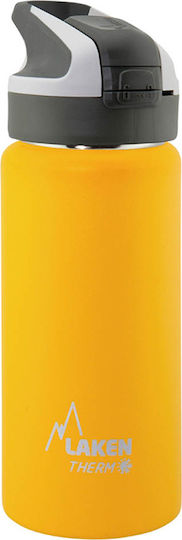 Laken Summit cap Recyclable Bottle Thermos Stainless Steel BPA Free 500ml Yellow with Mouthpiece