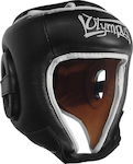 Olympus Sport Thai Pro Κάσκα Πυγμαχίας Ενηλίκων Aνοιχτού Τύπου από Συνθετικό Δέρμα Μαύρη