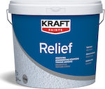 Kraft Relief Plastic Relief Paint for Interior and Exterior Use White 5lt Ανάγλυφο Επίχρισμα