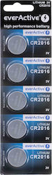 everActive Uhrenbatterien Lithium CR2016 3V 5 Stück