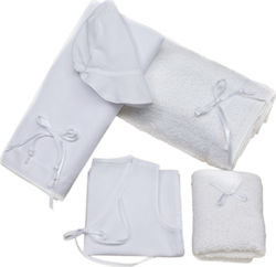 Lina Baby Baptism Towel Set Simple Boy Λευκό