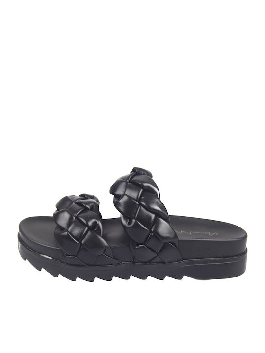 Envie Shoes Damen Flache Sandalen Flatforms in Schwarz Farbe