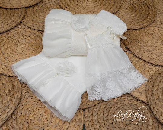 Lina Baby Set Tauföldecken Baby Doll Ivory 3 Stück