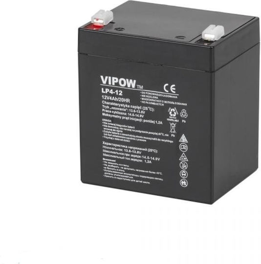 Vipow LP4-12 Μπαταρία UPS με Χωρητικότητα 4Ah και Τάση 12V 1τμχ