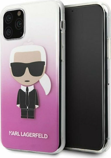 Karl Lagerfeld Iconic Karl Back Cover Σιλικόνης Ροζ (iPhone 11 Pro)