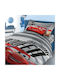 Dimcol Bettwäsche-Set Einzel Baumwolle Cars 874 Rot 160x240cm 3Stück