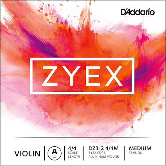 Daddario Μονή Synthetic Core Χορδή για Βιολί 4/4 Zyex Violin String Medium Tension 4/4 A (La)