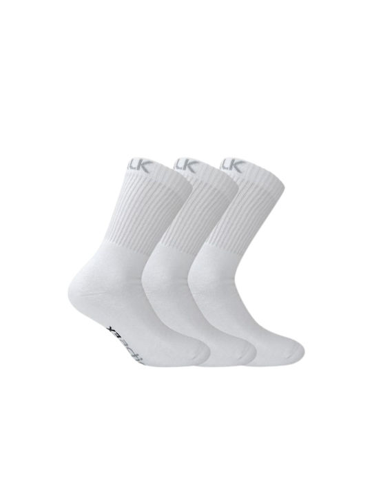 Walk Ανδρικές Μονόχρωμες Κάλτσες Λευκές 3Pack