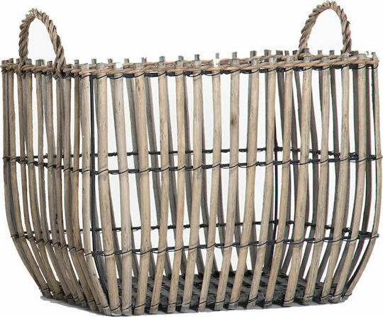 Nef-Nef Homeware Harvest Decorative Basket Wicker with Handles Brown 32x32x24cm