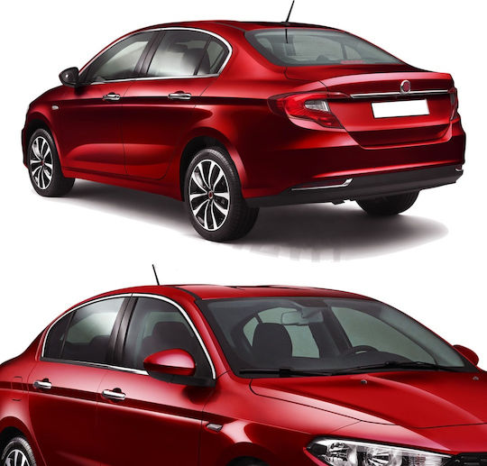 S-dizayn Αυτοκόλλητα Trim Μαρκε Παραθύρων για Fiat Tipo 4D 2015 8τμχ