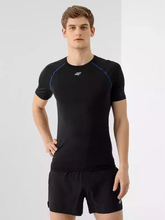 4F Herren Sport T-Shirt Kurzarm Schwarz