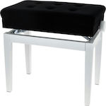 Gewa Piano Bench Deluxe Compartment Scaun Pian Reglabil White Matt L57xW35xH52-61cm