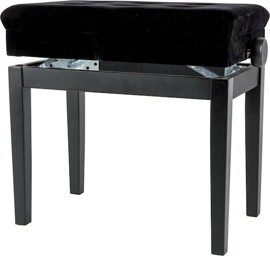Gewa Deluxe Compartment Adjustable Piano Bench Highgloss Black L57xW35xH52-61cm