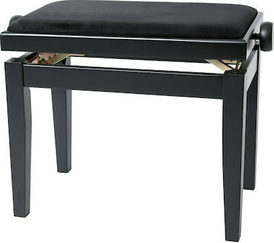 Gewa Adjustable Piano Bench Satin Black L52xW30xH48-57cm