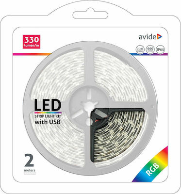 Avide ABLSBL5V5050-30RGB65 Wasserdicht LED Streifen Versorgung USB (5V) RGB Länge 2m und 30 LED pro Meter SMD5050 15.001.0211