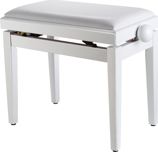 Soundsation Stool Piano Adjustable Satin White L54xW23xH44.5-53.5cm