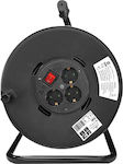 Powertech Extension Reel Cord 25m Black